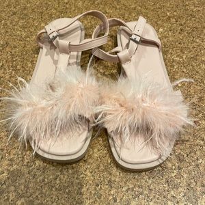 Zara Pink Feather Sandals Size 37